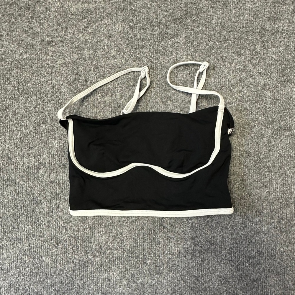 Alo Yoga Crop Top Womens Size XS Black White Contrast Trim Athletic Camisole